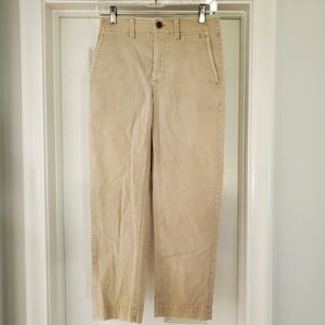 Everlane Button Fly Beige Cropped straight regular pants 0 Inseam 25